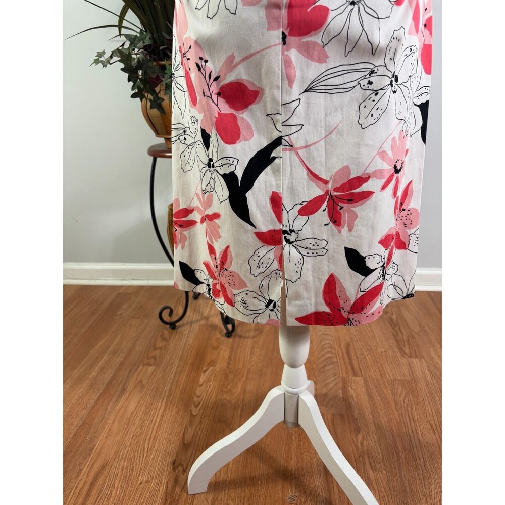 Evan Picone Sheath Dress Womens 10 White Floral Halter Neck Sleeveless Back Zip - Picture 5 of 9